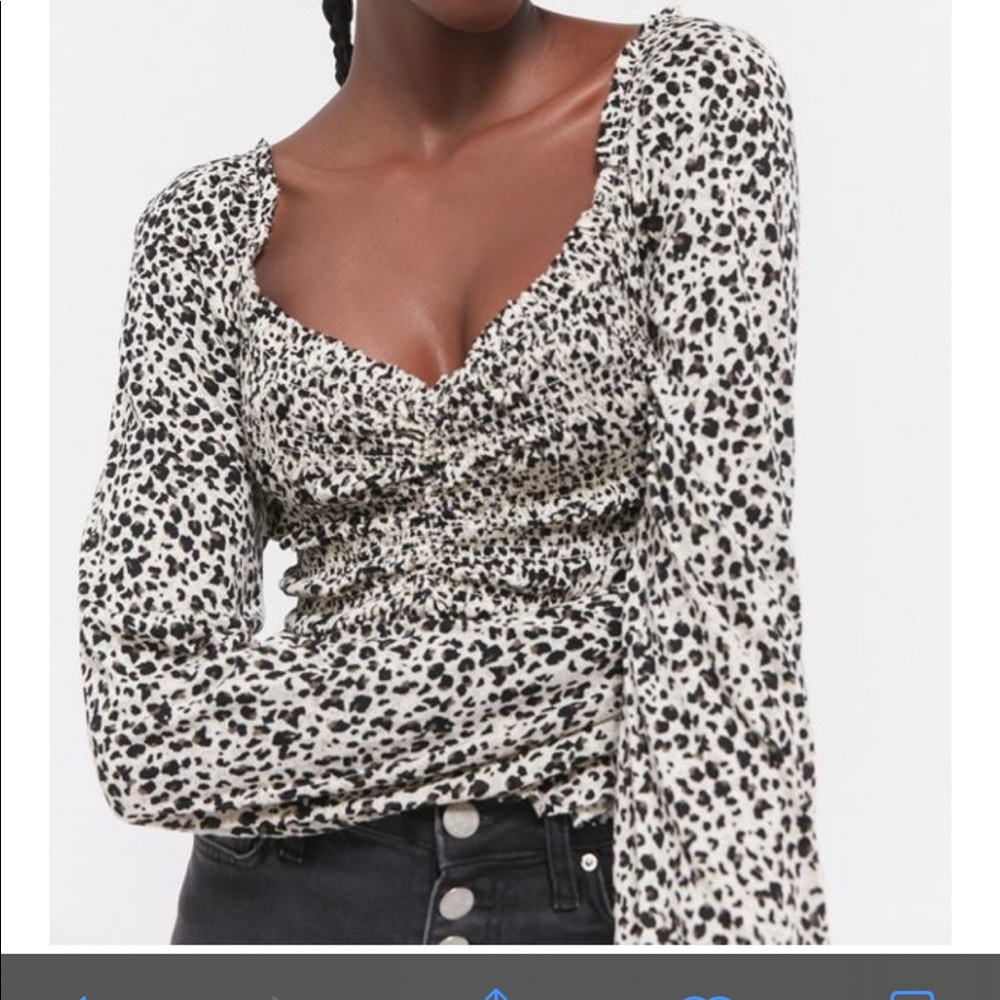 Cheetah long sleeve blouse